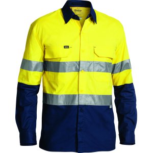 SHIRT MENS L/S PERFORATED TAPED RS YLW/NVY 6XL AIRFLOW