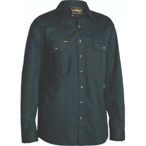 SHIRT MENS L/S GRN L BS6433
