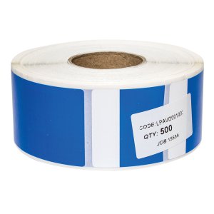 LABEL PAT ROLL ZEBRA 500 BLUE