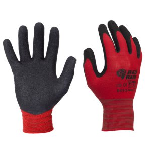 GLOVE LATEX PALM NYLON LINER 6 E410 RED RAM