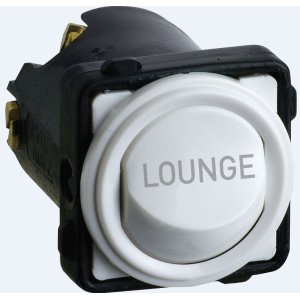 (I) MECH SWITCH SPDT 16A ENGRAVED LOUNGE WHITE EM770LOUNGEWE