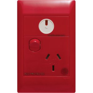 (I) P/POINT E-COM 10A SGL VERT PWA C/RES A/MIC RCD ENG RED