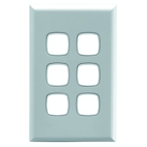COVERPLATE SWITCH 6G GLOSS WHITE XLP770/6PLWE