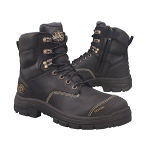 BOOT LACE UP ZIP-SIDED BC WATER-RESIST BLK 10 OLIVER