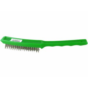 BRUSH WIRE S/STEEL GREEN HANDLE 21422