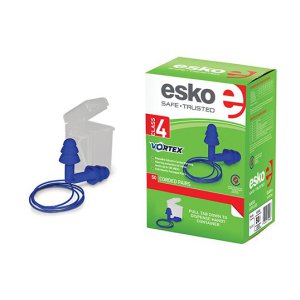 EARPLUG CLASS 4 CORDED TPR RE50-BC ESKO VORTEX 50PR/BOX