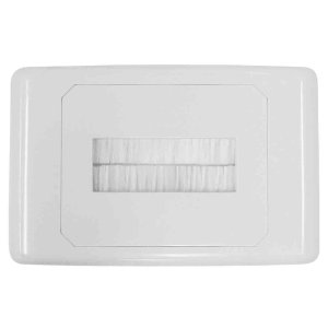 WALL PLATE BULL-NOSE W/ BRUSH COVER WHITE 05MM-WP64