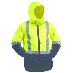 JACKET HOODED D/N LINED ZIP SLV NVY/YLW 6XL STAMINA