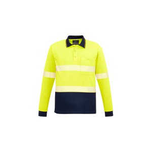POLO HI-VIS L/S TAPED YLW/NVY 2XL ZH530 HOOPED