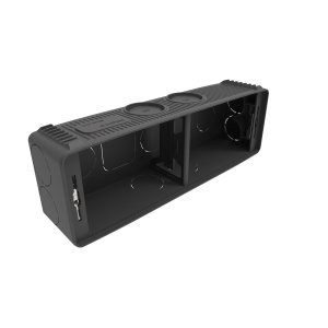 FLUSH BOX ICONIC QUAD SKT PLASTIC SLIDED NUTS&PUSH-IN