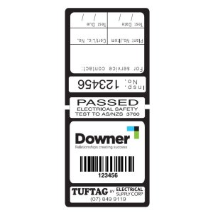 *POA* (I) TEST TAG TUFTAG LAMINATED WHT DOWNER 100PK WITH BC