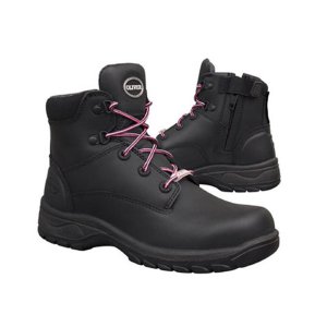BOOT LADIES LACE UP ZIP-SIDED BC BLK 6.5 OLIVER