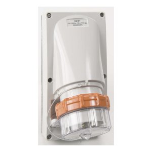 APPLIANCE INLET 3 RND PINS 32A 250V AC GREY LESS BACK BOX