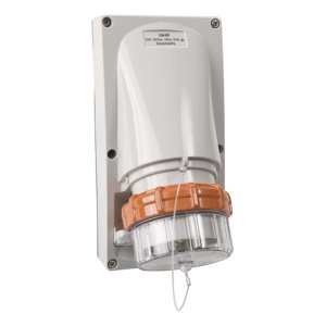 APPLIANCE INLET 5 RND PINS 50A 500V AC GREY LESS BACK BOX