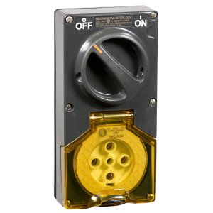 SOCKET SW COMB 2G 32A 5 PIN 500V 3P IP66 RES GRY 56CV532LE