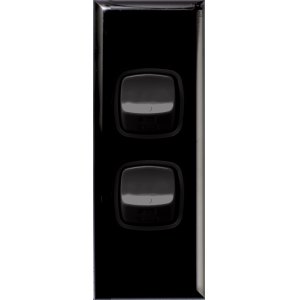 SWITCH ARCHITRAVE 2G 2 WAY 10A 240VAC BLK XLA770/2BL