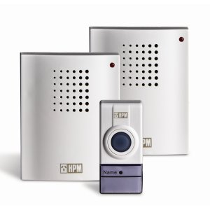 (I) CHIME DOOR WIRELESS BATTERY & 2 X RECVR LED 50M 80DB WHT