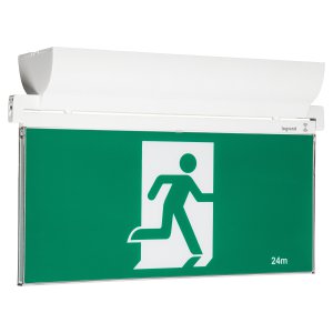 EMERGENCY EXIT MAINT LED SPU 24M SURF X4 RM DECALS WHT E2