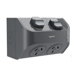 POWERPOINT DBL 10A SURF IP53 CEMENT WL777CG AQUA LIFE