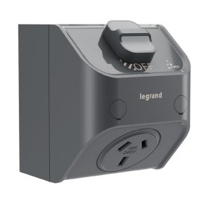 POWERPOINT SGL COMP 10A SURF IP53 CEMENT WLC787CG AQUA LIFE