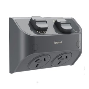 POWERPOINT DBL 10A FLUSH IP53 CEMENT WLF777CG AQUA LIFE