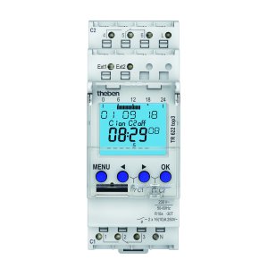 TIMER DIG WKLY BT 16A 230V TR622TOP3 PUL 2CH THEBEN 6220130