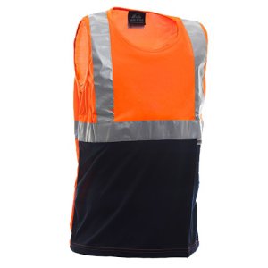 SINGLET BREATHABLE D/N ORA/NVY 802002-L SAFE-T-TEC