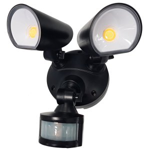 SENSOR LIGHT LED 2X10W 10M 3CCT IP54 BLK ECOSPOT SELECT