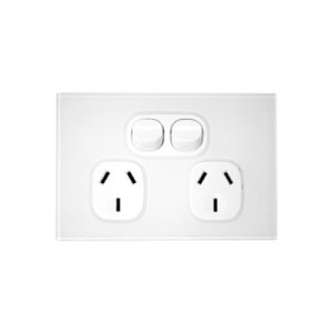 SOCKET SW DBL 10A HORZ 10A URBAN BLK METAL