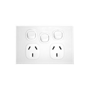 SOCKET SW DBL 10A HORZ & EX SW URBAN WHT