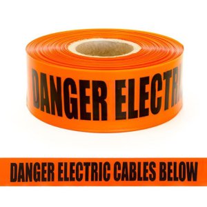 TAPE WARNING PVC ELEC CABLE BW-E BLK ON ORA 75MMX250M