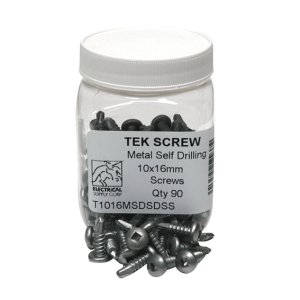 TEK SCREWS METAL SELF DRILL S/S SQ 10X16MM 90JR