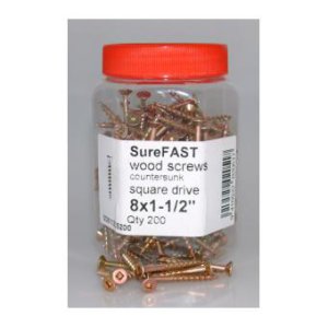 SCREW SQ C/SUNK SUREFAST SD8112CS200 8X1-1/2 200/JAR