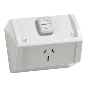 SOCKET SW W/PROOF SURFACE SGL 15A 250V WSC227/1/15 GREY