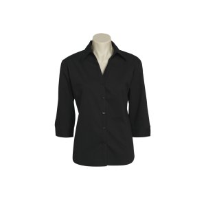 SHIRT LADIES 3/4 BLK 12 LB7300 METRO