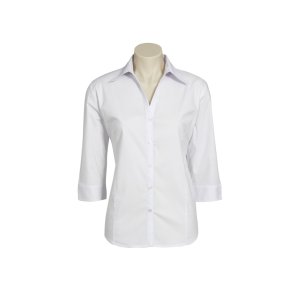 SHIRT LADIES 3/4 WHT 18 LB7300 METRO