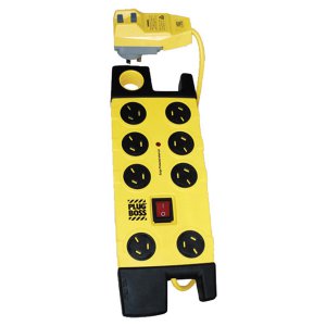 POWERBOARD H/DUTY 10A 2400W 8 WAY W/ RCD YLW/BLK 3M HPM