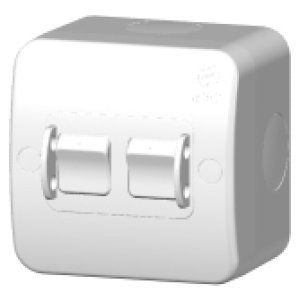 SWITCH DOUBLE 20A IP56 WSW202LEGY L/GY