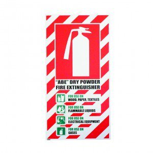 SIGN BLAZON DRY POWDER FIRE EXTINGUISHER 7823