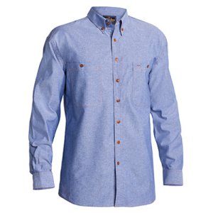 SHIRT MENS L/S CHAMBRAY 3XL B76407