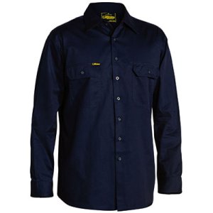 SHIRT MENS L/S LW NVY XL BS6893 COOL