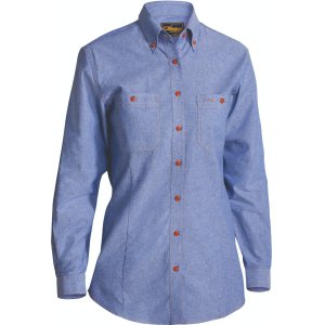 SHIRT LADIES L/S CHAMBRAY 16 B76407L