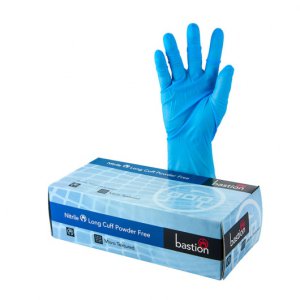 GLOVE NITRILE POWDER FREE 100/207 BLUE 300MM (PK100) L
