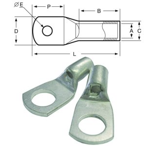 LUG COPPER 2.5MM CABLE 6MM STUD CAL2.5-6 (PER LUG)