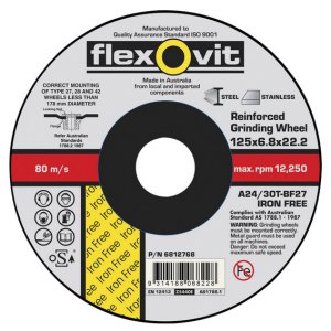 GRINDING DISC ABRAS FLEXOVIT 127X6.8X22 A24/30T I/FREE