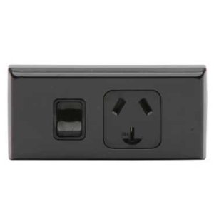 SOCKET SW 1G WORKTOP BLACK 698BK PDL
