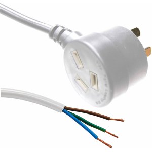 CORD POWER 3 PIN TAPON PLUG TO B/E 3C 1.0MM WHT 3M DYNAMIX