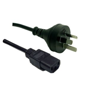 CORD POWER 3 PIN PLUG TO IEC FEM CONN BLK 0.3M C-POWERCPP