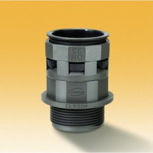 (I) ADAPTOR GREY 25MM W/ LOCKNUT NYLOFIX