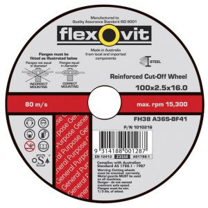 CUT OFF WHEEL METAL FLEXOVIT 102X2.5X16 FH38